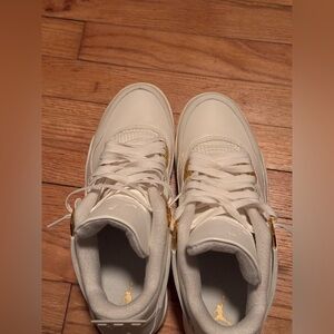 Jordan White and Gold Sneakers